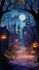 Haunted Halloween Town Moonlight Path