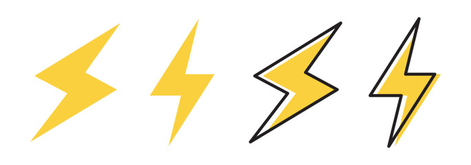Lightning bolt icon set, Energy and thunder electricity symbol concept, vector Illustration. EPS 10.