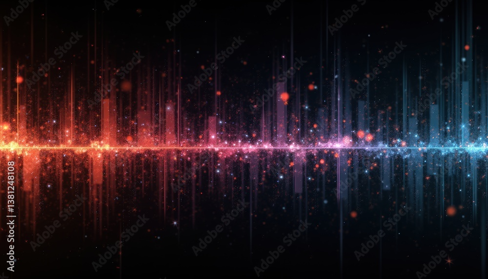 Poster Sound Wave Visualization in Vibrant Colors and Abstract Style  