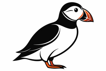 puffin silhouette black vector