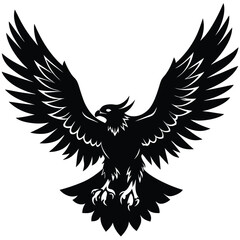Aggressive Flying Eagle wings silhouette
