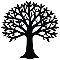 Coral tree silhouette vector
