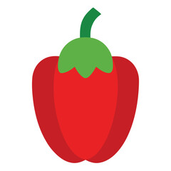 Red Bell Pepper Isolated on White Background

