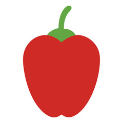 Realistic Red Pepper with Green Stem

