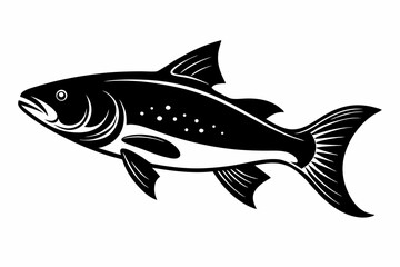trout sihouette black vector