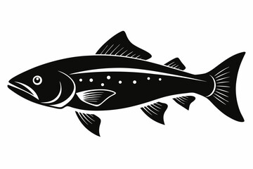 trout sihouette black vector
