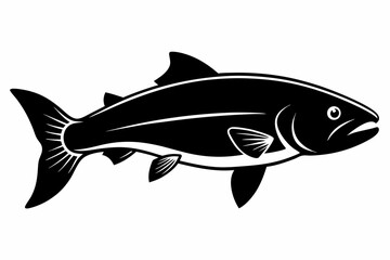 trout sihouette black vector
