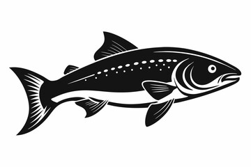 trout sihouette black vector