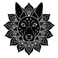 creative dog head mandala silhouette
