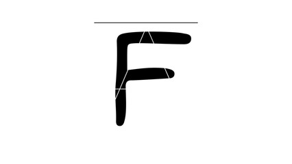 F WRITTEN ON WHITE BACKGROUND DESIGN ILLUSTRATION