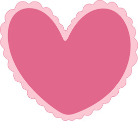 Pink heart, Heart shape with hand drawn style.