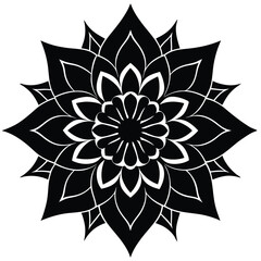 creative lotus mandala silhouette
