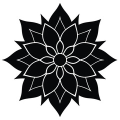 creative lotus mandala silhouette
