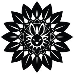 creative Rabbit Head mandala silhouette
