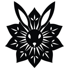 creative Rabbit Head mandala silhouette
