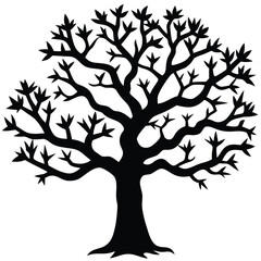 Coral tree silhouette vector
