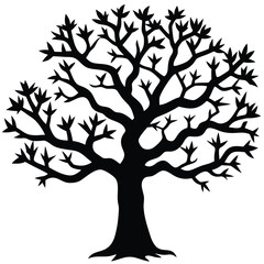 Coral tree silhouette vector
