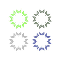 NATURAL LEAVES SIGN SYMBOL LOGO VECTOR ISOLATED ON WHITE