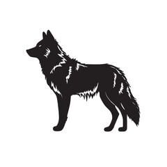 Isolated black wolf silhouette vector illustration
