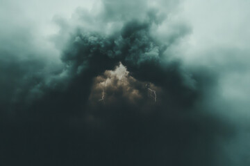 Obraz premium The sky is dark and cloudy with a storm brewing