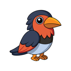  Vibrant Bearded Barbet Bird Detailed Illustration