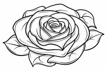 coloring page line art the rose black vector