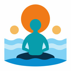 silhouette of yoga man