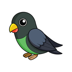  Realistic Black-winged Lovebird Bird Illustration