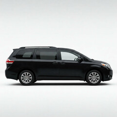 Black Minivan on White Background for Stock Photography