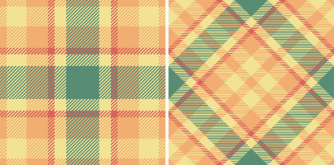 Two seamless autumnal plaid patterns.  Warm, earthy tones create a cozy, rustic feel. Perfect for textile design, fashion, fallthemed projects, or as a background.