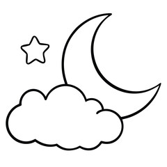 night isolated on white background