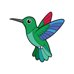  Vibrant Broad-billed Hummingbird Bird Detailed Illustration