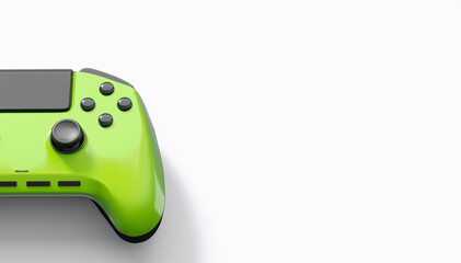 Realistic colorful video game joystick or gamepad with color buttons on white