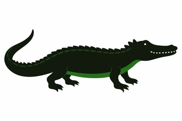 Fototapeta premium alligator black silhouette vector