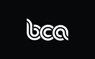 BCA Creative Unique Modern Letter Logo Design. Stylized logo featuring a unique letter design, presenting abstract minimalist aesthetics and modern appeal.
