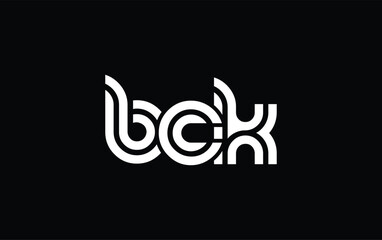 BCK Creative Unique Modern Letter Logo Design. Stylized logo featuring a unique letter design, presenting abstract minimalist aesthetics and modern appeal.