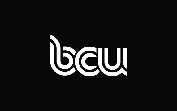 BCU Creative Unique Modern Letter Logo Design. Stylized logo featuring a unique letter design, presenting abstract minimalist aesthetics and modern appeal.