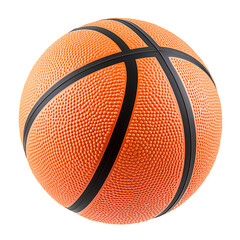 Obraz premium A basketball orange with black lines isolated on white background PNG.AI GENERATED
