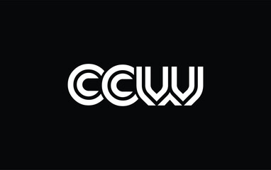CCW Creative Unique Modern Letter Logo Design. Stylized logo featuring a unique letter design, presenting abstract minimalist aesthetics and modern appeal.