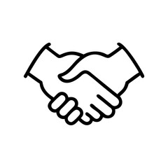 Hands Shaking to Represent Agreement in Minimalist Style  