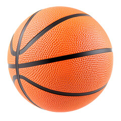 Fototapeta premium A basketball orange with black lines isolated on white background PNG.AI GENERATED