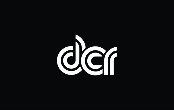 DCR Creative Unique Modern Letter Logo Design. Stylized logo featuring a unique letter design, presenting abstract minimalist aesthetics and modern appeal.