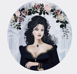 Beautiful  girl in blue dress