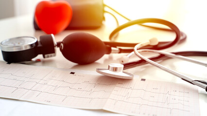 Blood pressure monitor for measuring blood pressure on a cardiogram of the heart