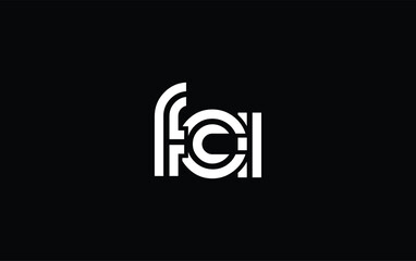 Obraz premium FCI Creative Unique Modern Letter Logo Design. Stylized logo featuring a unique letter design, presenting abstract minimalist aesthetics and modern appeal.