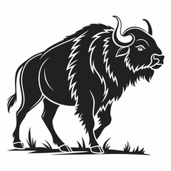 buffalo sihouette black vector © mst