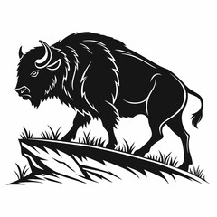 buffalo sihouette black vector © mst