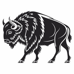 buffalo sihouette black vector © mst