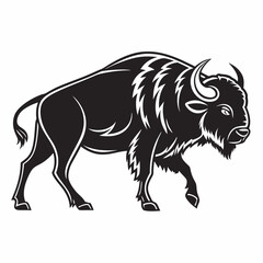 buffalo sihouette black vector © mst