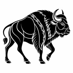 buffalo sihouette black vector © mst